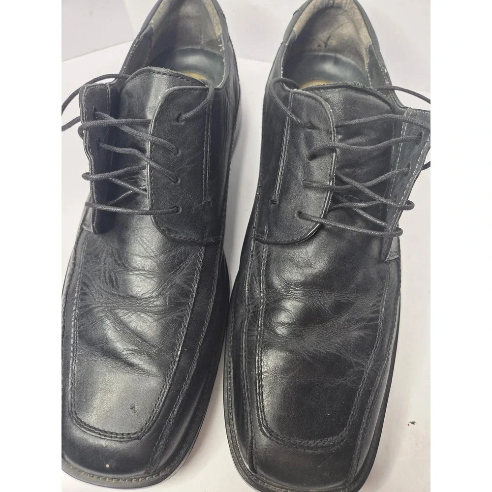 Dockers Mens Black Leather Square Toe Oxford Dress Shoes 090-3174 Size‎ 12M